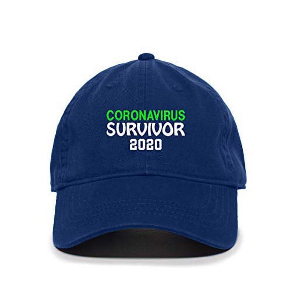 Virus Survivor 2020 Baseball Cap Embroidered Cotton Adjustable Dad Hat Royal Blue