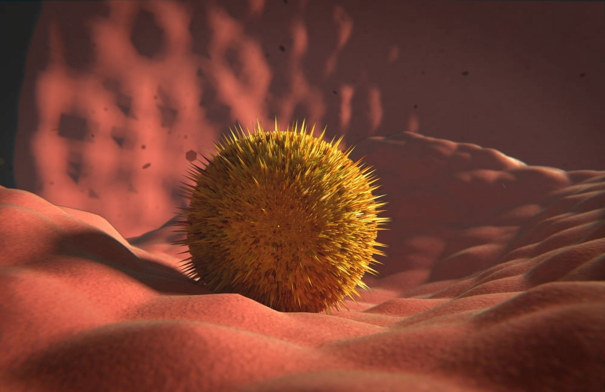 Virus landing on cell membrane Canvas Art - Stocktrek Images (35 x 23)