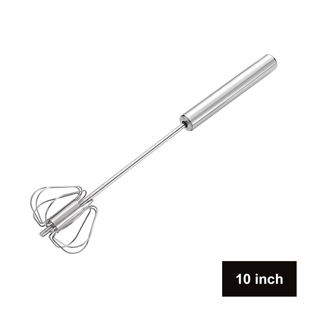 Virwir 10 inches Egg Whisk Beater Stainless Steel Wire Whisk Hand Push