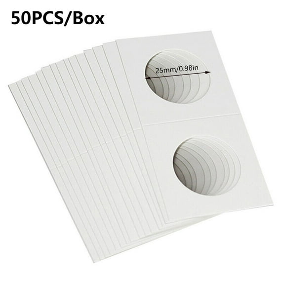 Virwir 50pcs Coin Holders for Collectors Cardboard Coins Flips Sleeves for Coins Storage Supplies for Dollars Penny Quarter Coins Collecting
