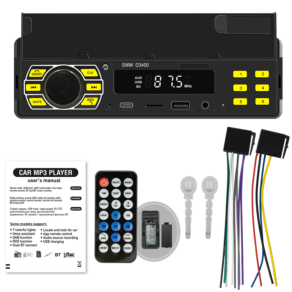 Virwir Car Audio Stereo System Single Din Bluetooth Audio and Calling