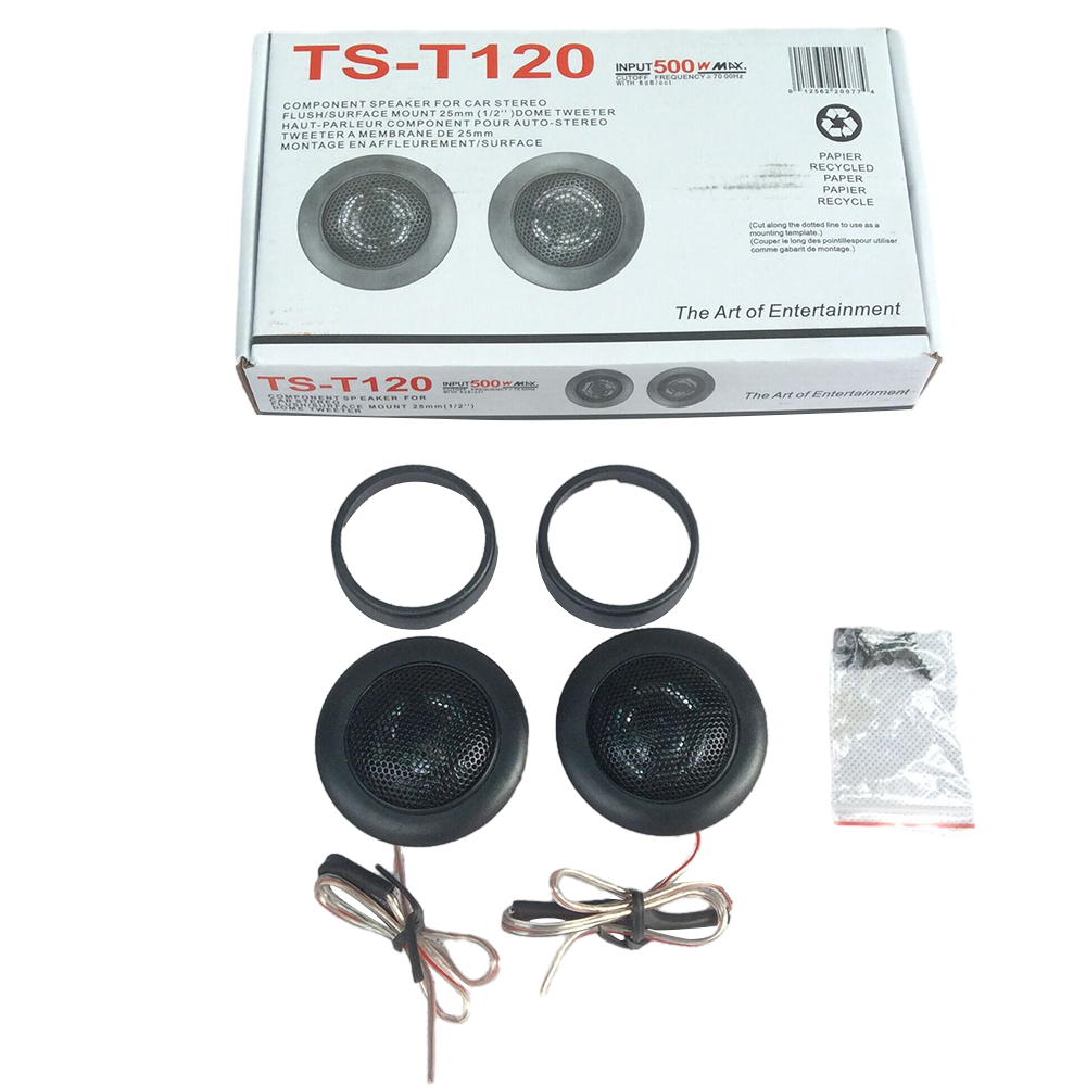 Virwir Dome Tweeters 12V 500W High Efficiency Car Stereo Speakers Mini