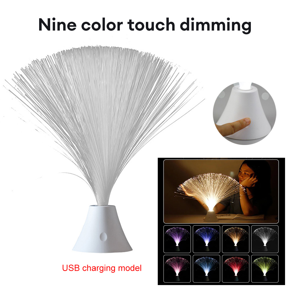 Virwir Fiber Optic Lamp LED Color Changing with Base Fiber Optic Lights