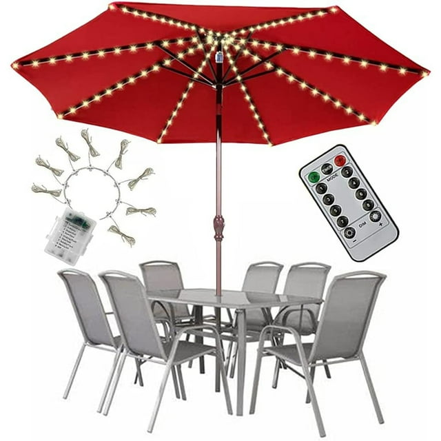 Virwir Patio Umbrella Lights 8 Strings Lights 104 LEDs 8 Lighting Modes
