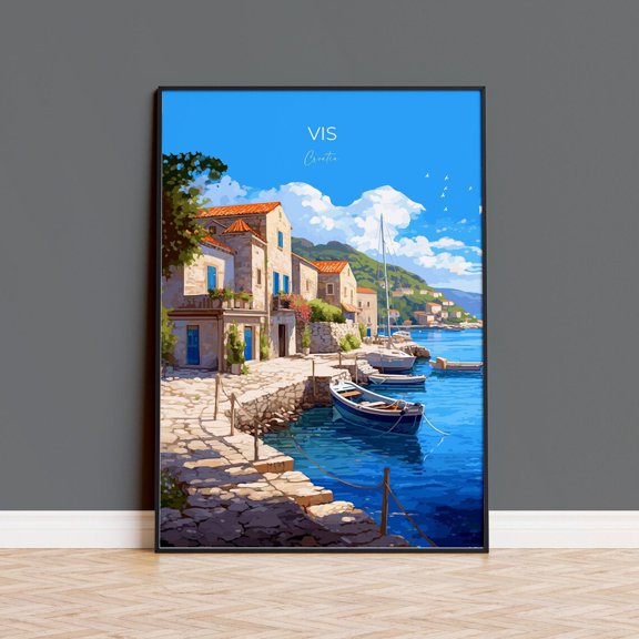 Vis Croatia Island Travel Wall Art Decor Unframed Paper Print