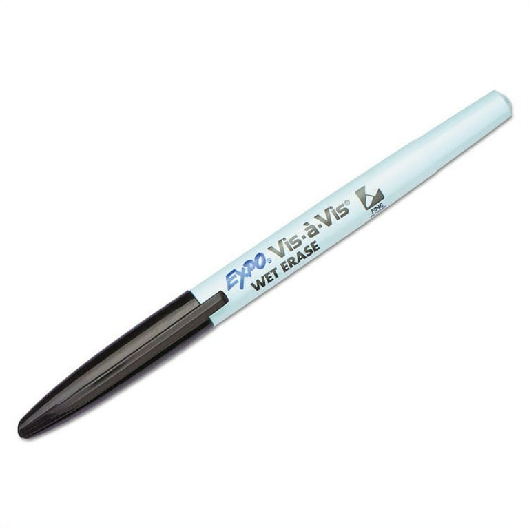 Vis-a-Vis Wet Erase Marker, Fine Bullet Tip, Black, Dozen Vis-a-Vis Wet Erase Marker, Fine Bullet Tip, Black, Dozen