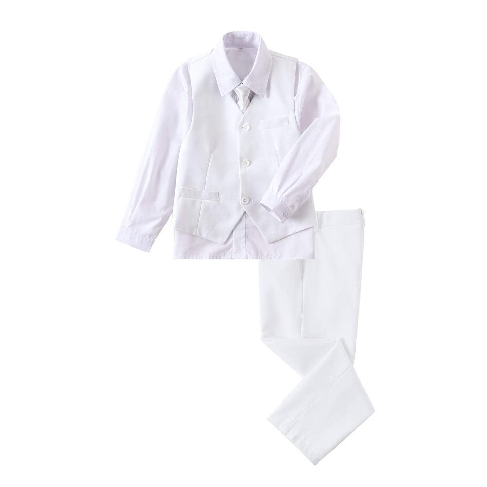Boy's Formal 3 Piece Off White Vested Suit With Pants Set main image 0