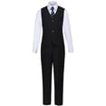 thumbnail image 1 of Visaccy 4cps Boys Black Suits Slim Fit Dress Clothes Ring Bearer Outfit, 1 of 5