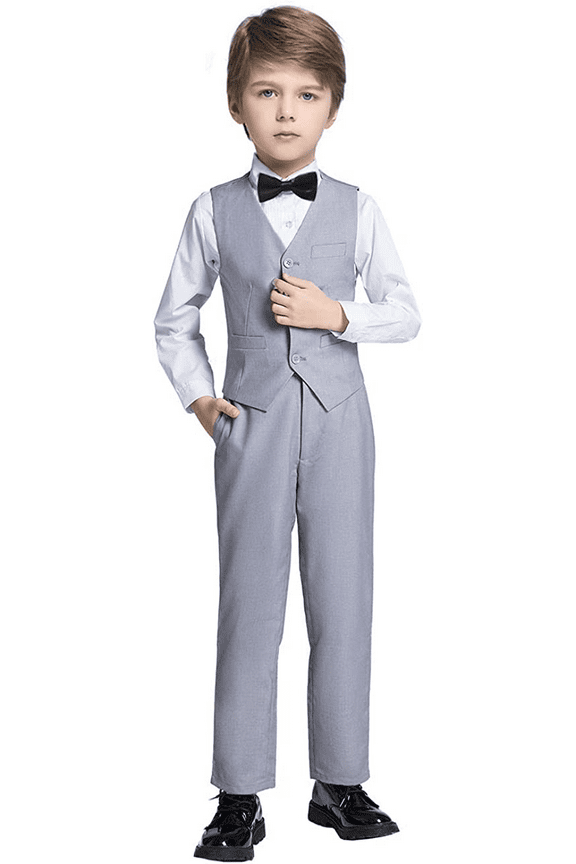 Boy Slim Fit Suit Kids Formal Suits for Boys Vest Pants and Shirt Set 6T