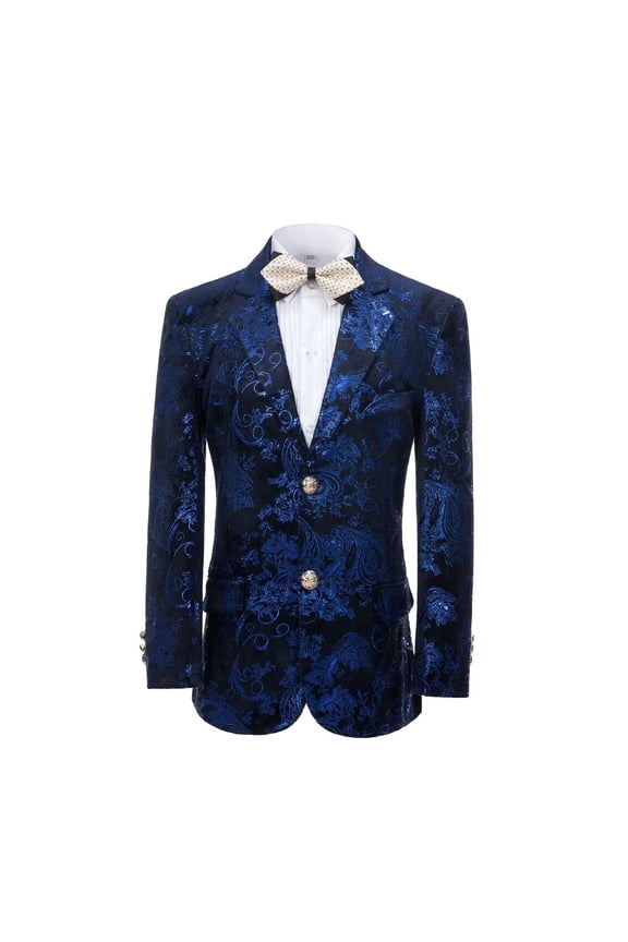 Boy's Dress Floral Suit Lapel Boys Blazer Jacket Slim Fit Stylish Blazer Dress Suit