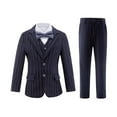 thumbnail image 1 of Visaccy Boys 5pcs Suit Tuxedo Suits for Toddler Boys Ring Bearer Suit Wedding Black Outfit Jackets Vest and Pants Suits Size 4, 1 of 5