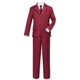 thumbnail image 1 of Visaccy Boys Burgundy Suits Slim Fit Dress Clothes Ring Bearer Outfit, 1 of 5