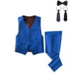 thumbnail image 1 of Visaccy Boys Formal 5 Piece Suit Vest Pants Set Royal Blue 8, 1 of 5