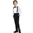thumbnail image 1 of Visaccy Boys Formal Suit Set Black Toddler Boy Suspender Outfit Size 2T, 1 of 5