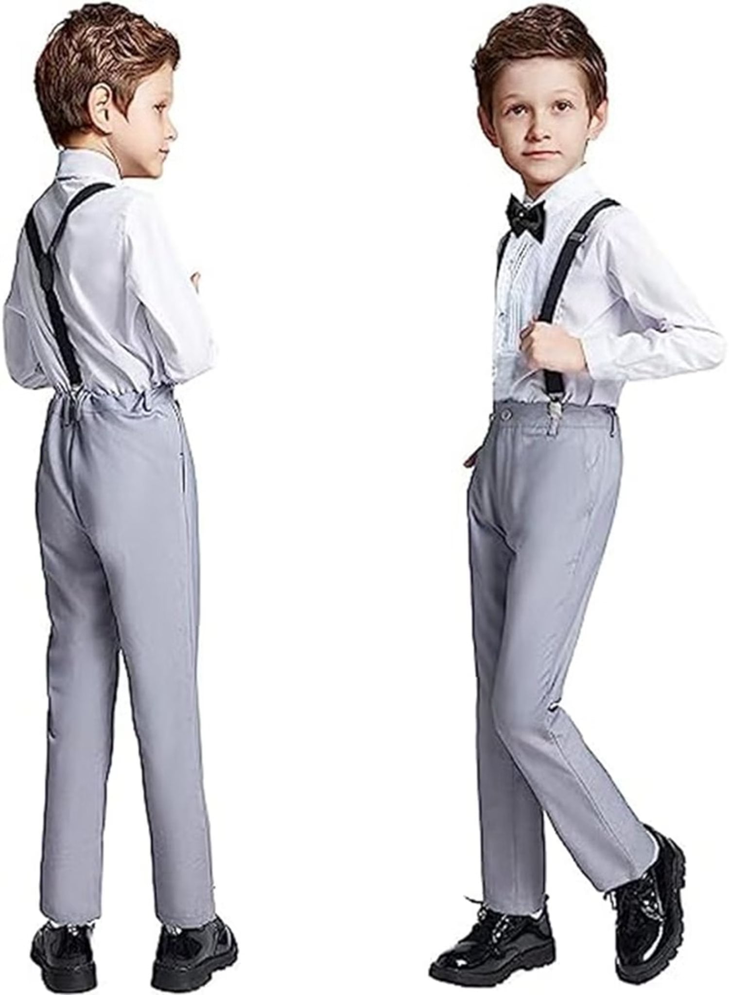 Boy Suit Dress Clothes Toddler Boy Formal Dresswear Set with Vest+Shirt+Pants+Bowtie Kids Back To School Outfits