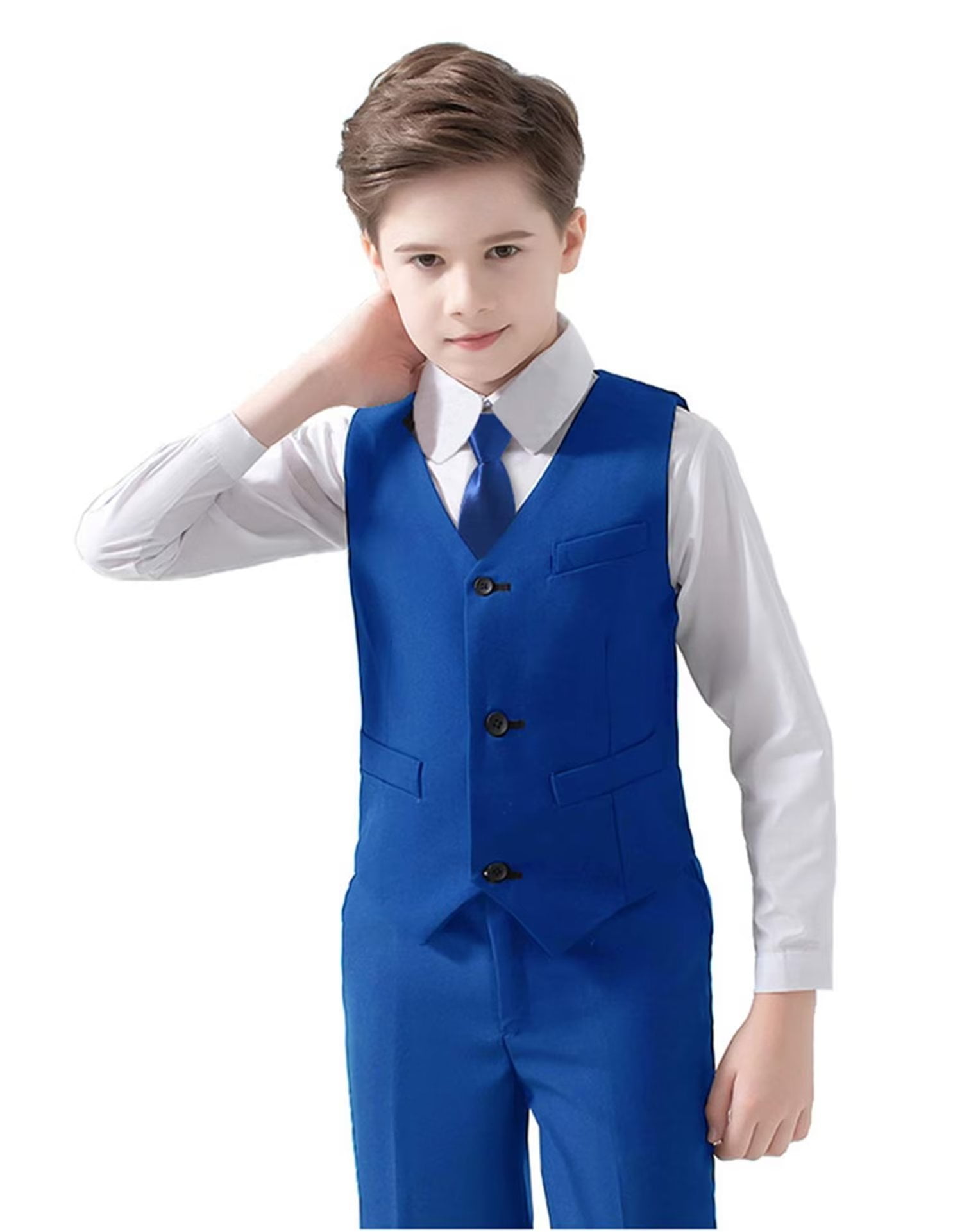 Visaccy Boys Suit 4PC Suits Wedding Party Vest Suit Set Gentleman ...