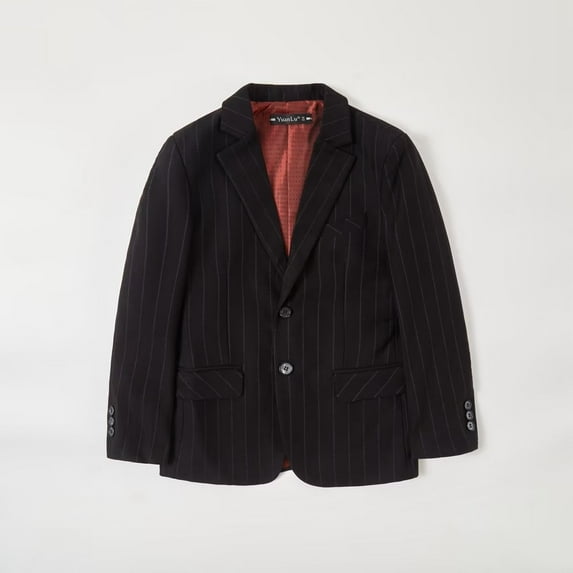 Visaccy Boys' and Toddler Formal Suits Black striped Blazer