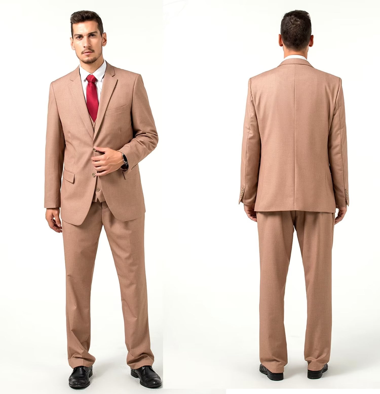Two buttons 3 Piece Church Inexpensive ~ Cheap ~ Discounted Clearance Sale Extra Slim Fit Suit main image 1