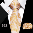 thumbnail image 1 of Visaccy Men's Wedding Tie Set And Pocket Silk Necktie Cufflinks for Party Prom, 1 of 4