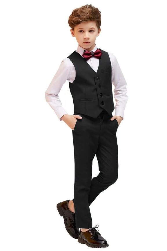 Pockets Polyester Adjustable Strap Outfit Sets (Boy's) 4 Piece Set