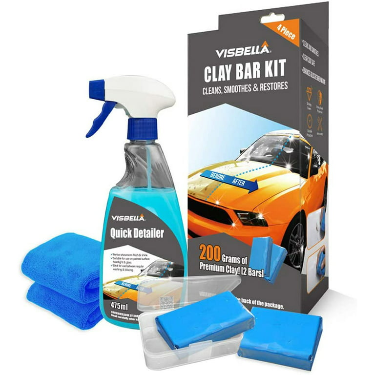  Visbella Clay Bars Auto Detailing Kit, Polishing, Lubricant and  Waxing Kit for Car Detailing, Truck, SUV, Car Cleaning and Detailing Kit,  with Extra Towel : Automotive
