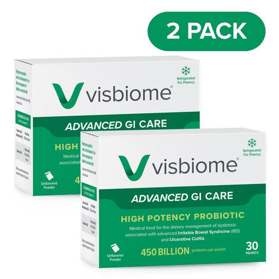 Visbiome® Advanced GI Care - High Potency Probiotic - 450B CFU, Ships Cold, Made in USA, 60 Packets