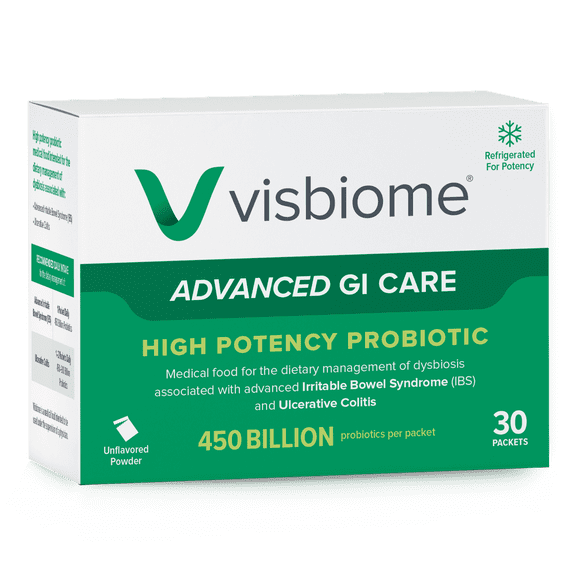 Visbiome Advanced GI Care - High Potency Probiotic - 450B CFU, Ships Cold, Made in USA, 30 Packets
