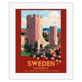 thumbnail image 1 of Visby Sweden - The Town of Ruins and Roses - City Wall - Vintage Travel Poster by Ivar Gull c.1937 - Fine Art Rolled Canvas Print 16in x 20in, 1 of 4