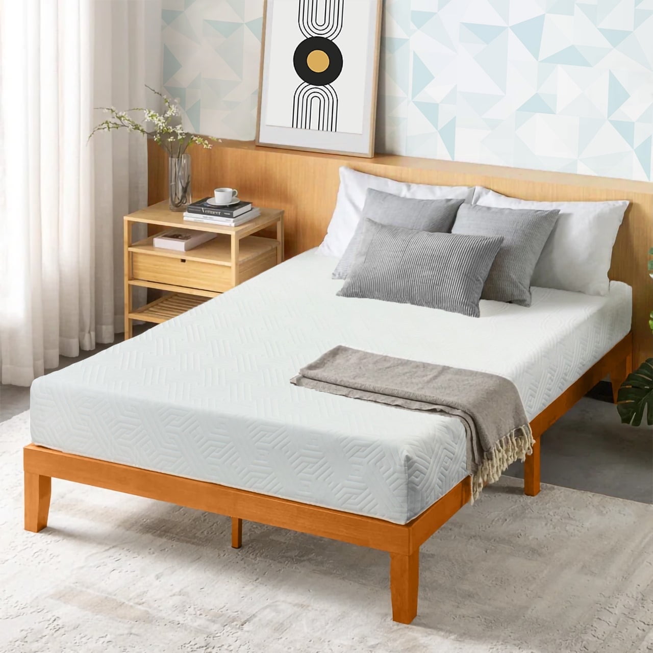 ViscoLogic Bed 6" Twin Size Adult Gel Memory Foam Mattress in a Box, Medium, CertiPUR-US