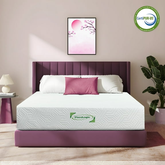 ViscoLogic DESIRE Luxury 10" Twin Gel Memory Foam Mattress for Cool Sleep Medium-Firm, CertiPUR-US