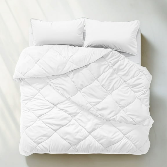 ViscoSoft All Seasons Down Alternative Comforter Twin/Twin XL Size - Breathable Premium Reversible Microfiber White Duvet Cover Insert