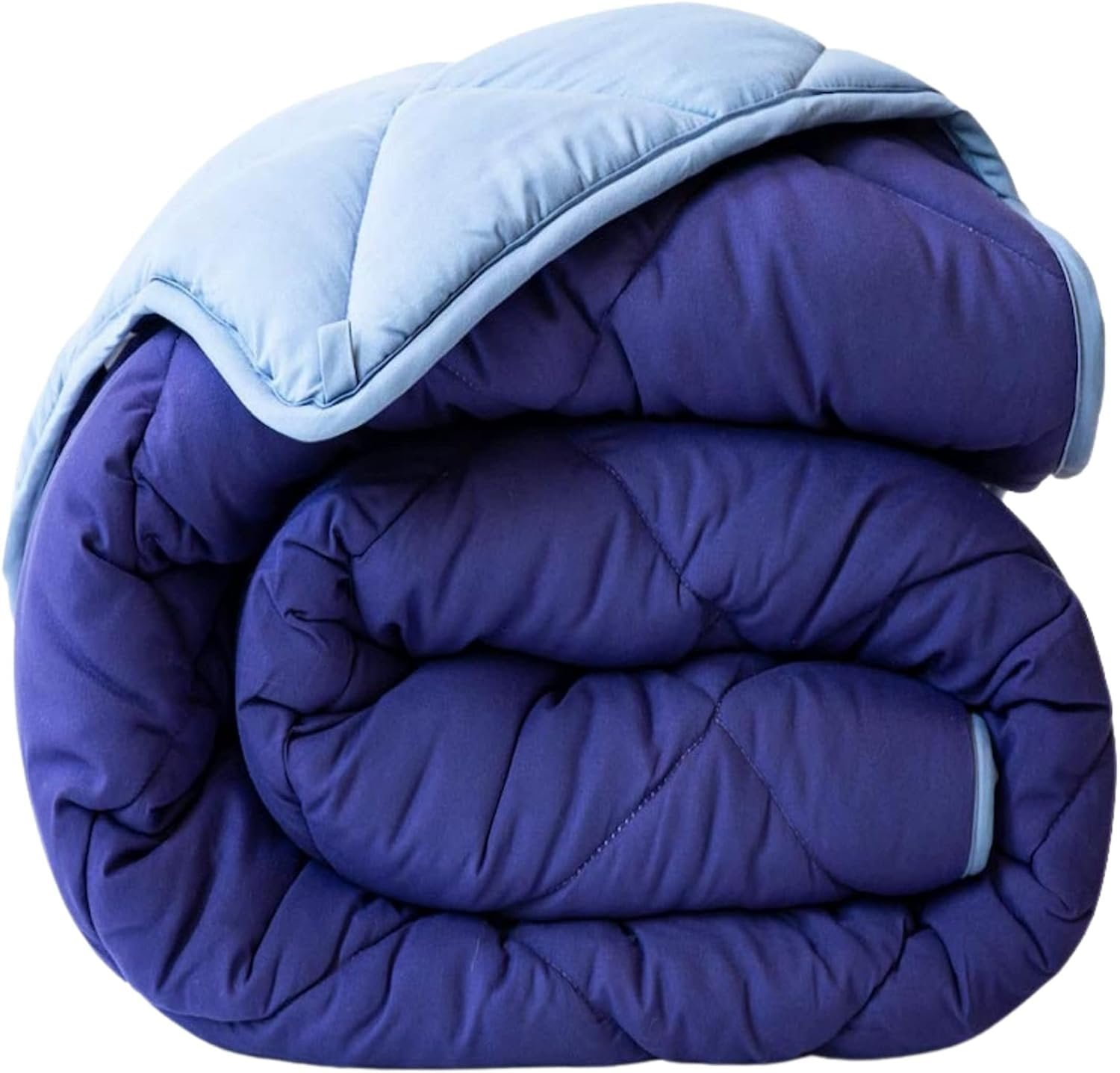 ViscoSoft Microfiber All Seasons Down Alternative Comforter - Cooling Breathable Premium Soft Reversible Microfiber Duvet Blanket, Light Blue/Dark Blue, King/California King