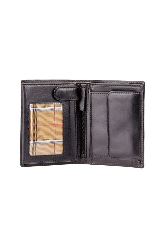 "MONZA 3" Soft Italian Glazed Quad Fold Wallet (Black), Trifold Y101