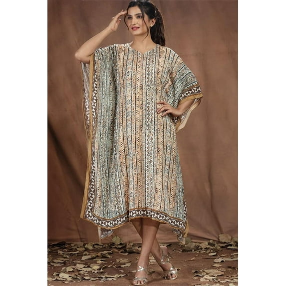 Viscose Chinon Batik Long Kaftan