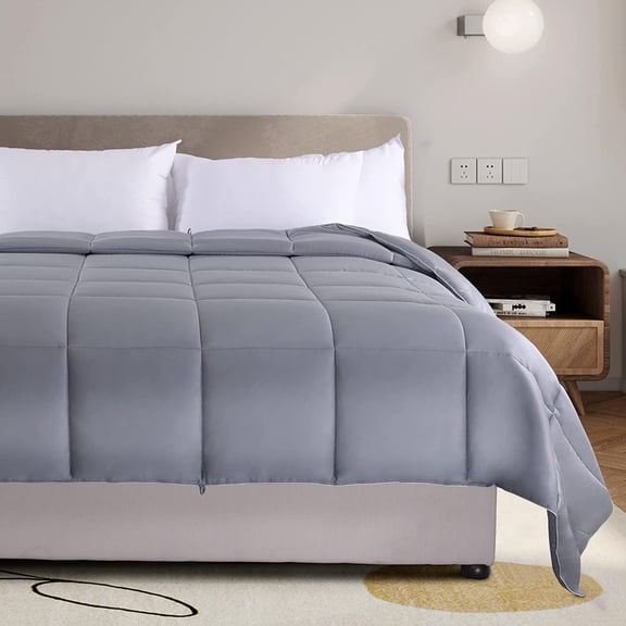 Viscose from Bamboo Cooling Comforter Light Grey Full Queen 90"x90"