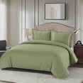 thumbnail image 1 of Viscose from Bamboo-Cotton Blend 3pc Duvet Cover Set (Oversized Full/Queen, Solid Sage) Soft and Breathable Comforter Cover with Shams, 1 of 1