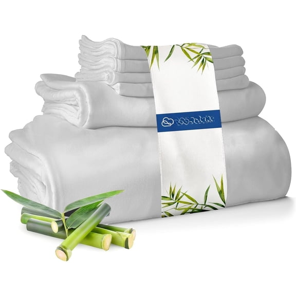 Viscose from Sheets Size - 4 count Luxury Cooling Sheets for Hot Sleepers, Size Bed Sheets Set, Viscose from Sheets Set (White)