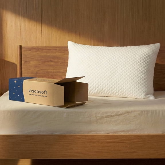Viscosoft Classic Memory Foam Pillow - 2-Pack - Standard Size - 20 X 28 - Washable Cooling Cover
