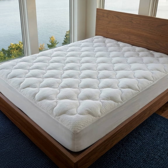 Viscosoft Cooling Mattress Topper Pad Queen - Soft Overstuffed Premium Cloud-Like Support - Quilted Fiberfilled Mattress Topper with Deep 18" Pocket for Secured Fit