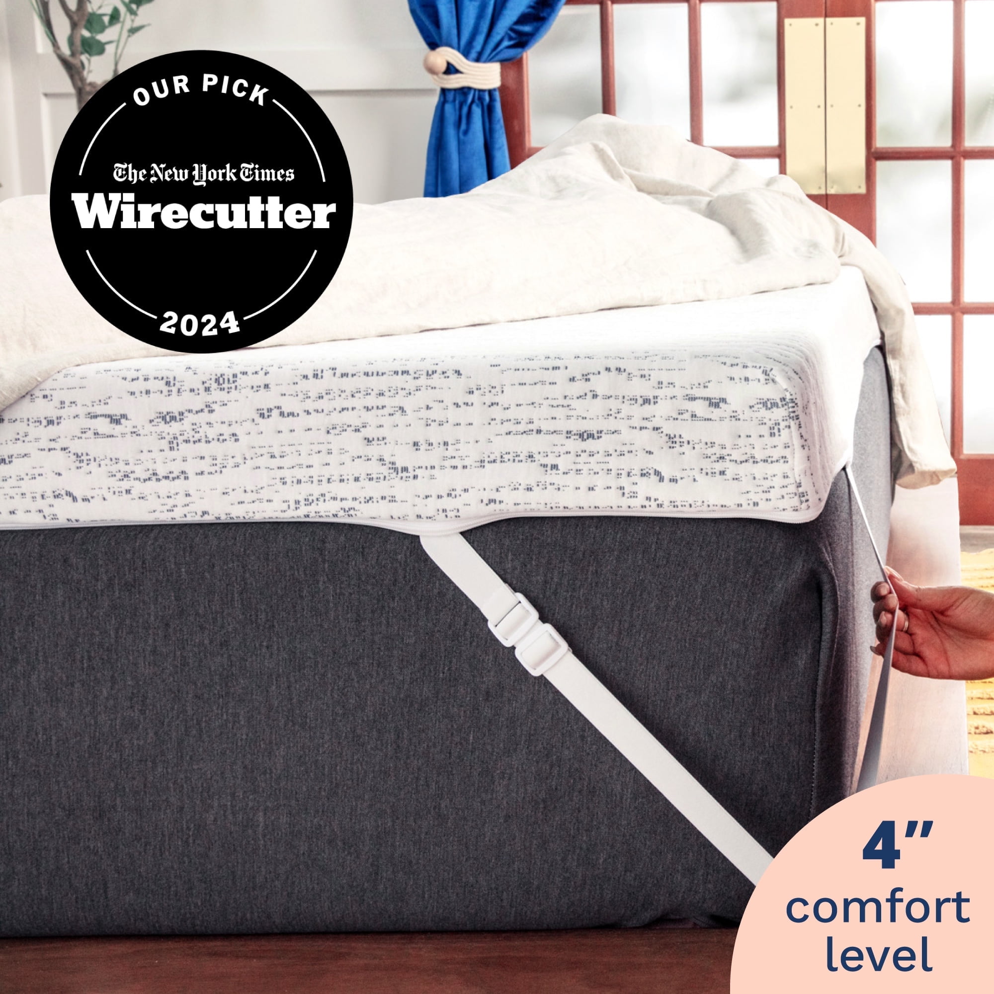 4-Inch Queen Short High Density Memory Foam Mattress Topper