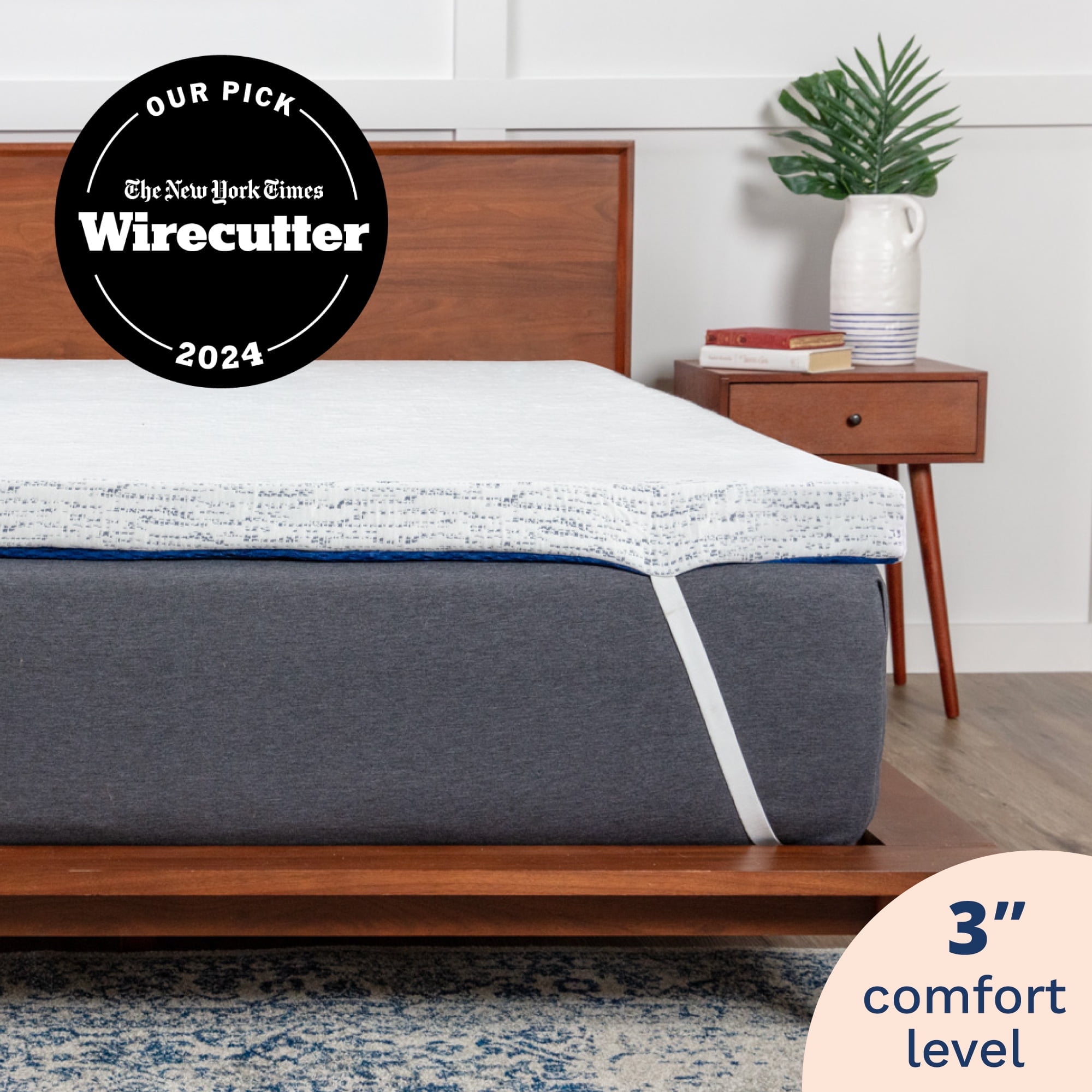 Twin Size 3 Inch High Density Memory Foam Mattress Topper