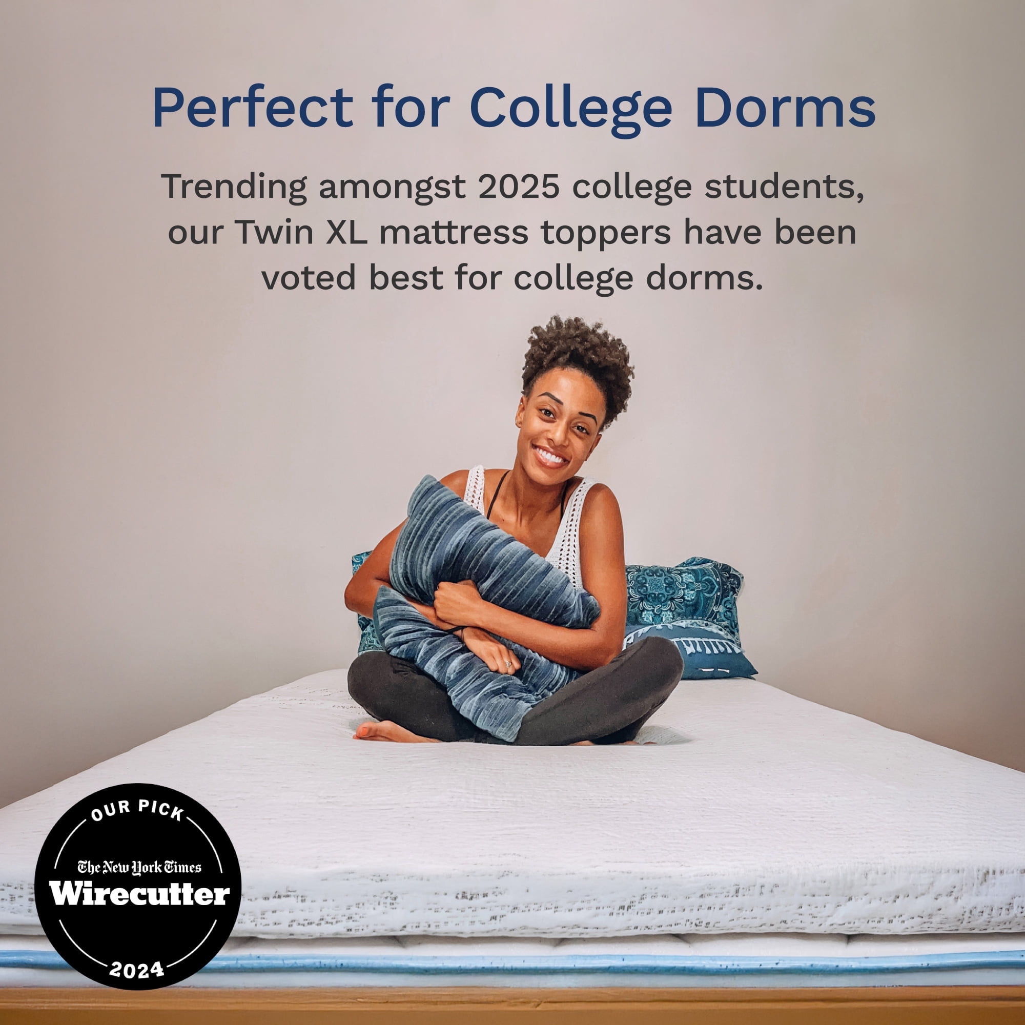 Twin XL 4-Inch High Density Memory Foam Mattress Topper