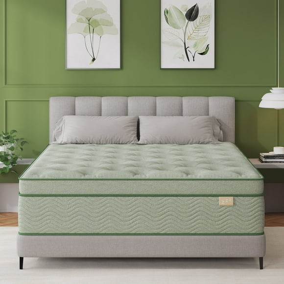 Viscountess 14inch Queen Mattress with Gel Memory Foam Medium Firm Euro Top Hybrid Mattress Queen Size in a Box,Adult