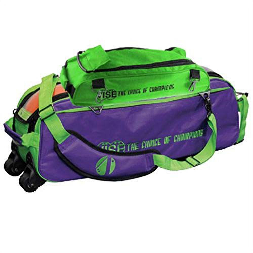 Vise Clear Top 3 Ball Tote Roller Bowling Bag with Shoe Bag Green