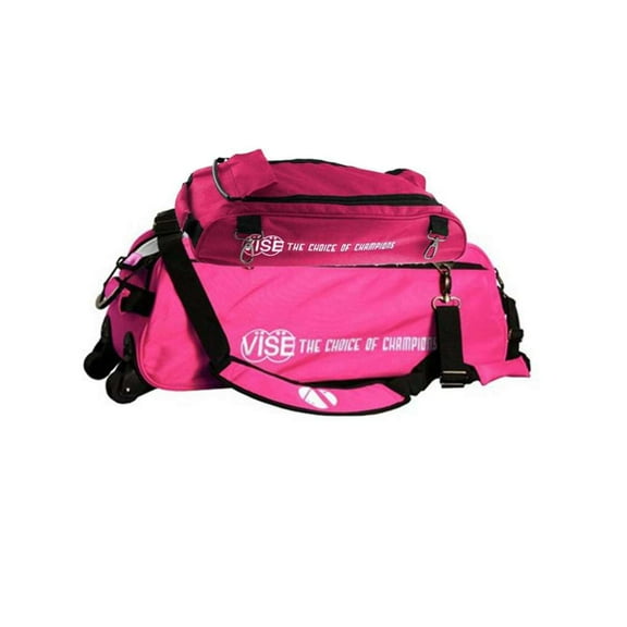 Vise Clear Top 3 Ball Tote Roller Bowling Bag with Shoe Bag- Pink