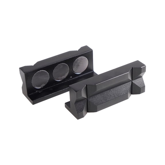 Vise Vise Jaws Pads, 4'' Multi-Purpose Magnetic Aluminum Vise Jaw Protective Inserts, Set Of 2