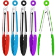thumbnail image 1 of Visen Heat Resistant Non-Stick Silicone Mini Kitchen Tongs (5 Count), 1 of 7