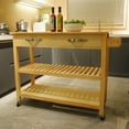 thumbnail image 1 of Visentor Kitchen Island Cart with Wheels, 3 Tier Rolling Utility Kitchen Cart with 1 Drawer, 2 Shelves & Towel Rack, 40 Inch, White, 1 of 9