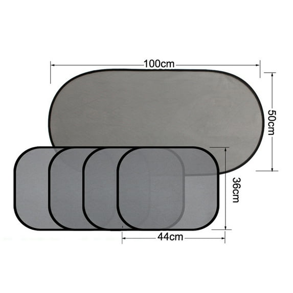 Eastbuy 5-Pack Automotive Sun Visors, Black, 36x44cm and 50x100cm