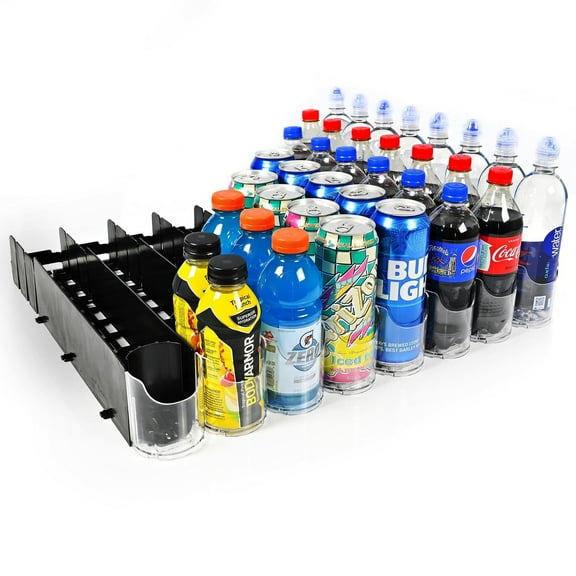 Display Technologies Visi-Fast Plastic 80-Can Push Glide Beverage Dispenser, 2 Pack